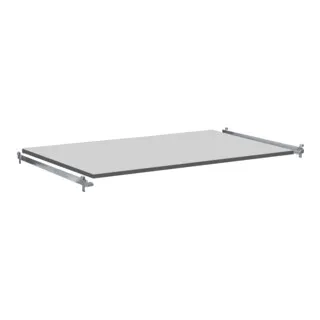 VARIOfit ESD Etagenboden 1.245 x 785 mm - Zubehör für Transportwagen, inklusive Winkelprofil und 15 mm starkem elektrisch leitfähigem Dekorspan, ideal für sichere Lagerung mit einer Traglast von 80 kg.
