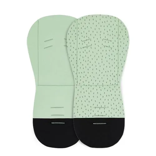 Petite&Mars Foamy memory foam liner * Sitzeinlage * Universal Sitzauflage für Kinderwagen, Buggy * Anti-Stoß * Baumwolle (Green Trees)