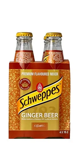Schweppes Ginger Beer 4x18cl - Erfrischendes Ginger Beer, perfekt für Cocktails oder als alkoholfreies Getränk, ideal für gesellige Runden.