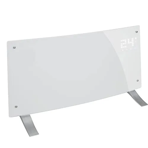 Klarstein Bornholm Curved Smart 2000W Heizgerät - Elegantes Konvektionsheizgerät für Räume bis 40 m², mit WLAN-Steuerung, digitalem Bildschirm und Timerfunktion für optimale Heizkontrolle.