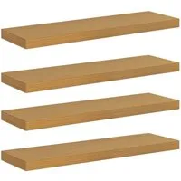 vidaXL Wandregal Set 4 Stk Beige 90 x 23,5 x 4 cm - Modernes wandmontiertes Regal-Set aus robustem Holzwerkstoff, ideal für Wohnzimmer, Schlafzimmer und Küche. Maximiert den Stauraum und verleiht jedem Raum einen stilvollen Akzent.