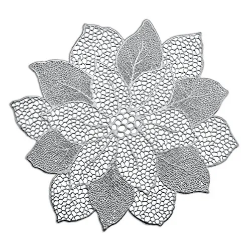 Zeller 26916 Platzset Flower, PVC, Silber