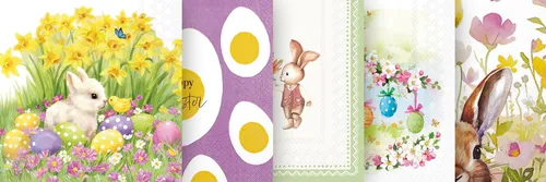 VBS Servietten-Set Happy Easter 20 Stück 33x33 cm Ostern Tischdeko Party