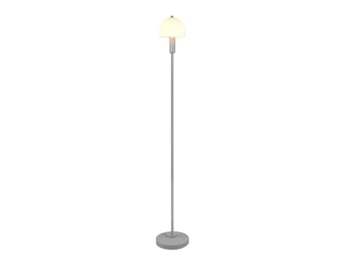 RL LIVE YOUR LIGHT Stehlampe GLENN mit Metallfuß Grau - Elegante Stehlampe mit einer Höhe von 120 cm und einem modernen Design. Der opalglas Lampenschirm sorgt für sanftes Licht in jedem Raum. Ideal für gemütliche Abende!