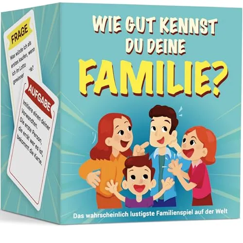 WIE GUT KENNST DU DEINE FAMILIE? Beliebtes Familienspiel mit 150 Karten