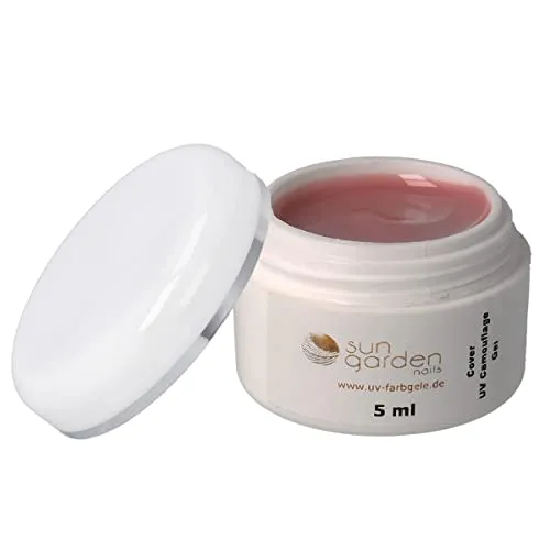 Sun Garden Nails Cover Gel 5 ml – Camouflage Nagelgel Rosa – UV/LED härtend Aufbaugel NUDE für Naildesign und Nailart - Buildergel