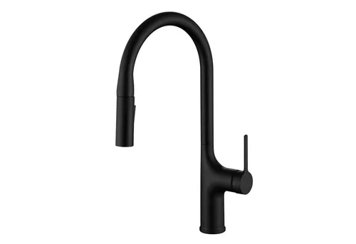 SUMERAIN Mattschwarze Küchenarmatur mit Ausziehbrause und großem Auslauf - Moderne Küchenarmatur mit flexibler Ausziehbrause für müheloses Spülen und Reinigen. Der 360° schwenkbare Auslauf und zwei Strahlarten bieten optimale Kontrolle in der Küche.