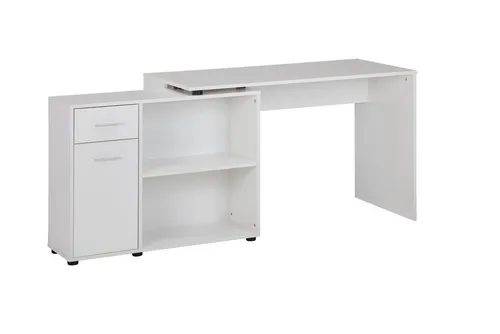 FineBuy Design Eckschreibtisch mit Regal – Moderner Computer-Tisch für Home Office - Kinderschreibtische mit viel Stauraum und flexibler Nutzung als Eck- oder Langschreibtisch, ideal für effizientes Arbeiten in kleinen Räumen.