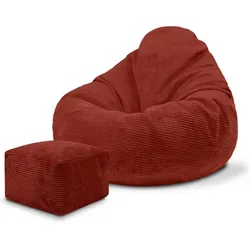 Dreamroots Sitzsack, Bordeaux, Textil, 70x70x70 cm, Oeko-Tex® Standard 100, Wohnzimmer, Hocker, Sitzsäcke, XXL Sitzsäcke