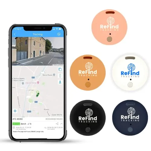 ReFind R2 Mini GPS Tracker | Bluetooth Tracker für Schlüssel, Haustiere & Gepäck – Kompatibel mit Android & iPhone (Schwarz)