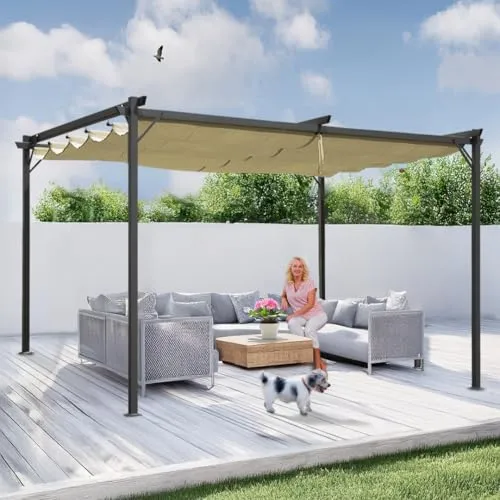 Grindi - Pavillon Garten - Terrassendach - Sonnensegel - Irda II 2,9x3,9m - wasserdichtes & stabiles Sonnenschutz für Terrasse und Freistehender - Gartenpavillon - Terrassendach - Markise
