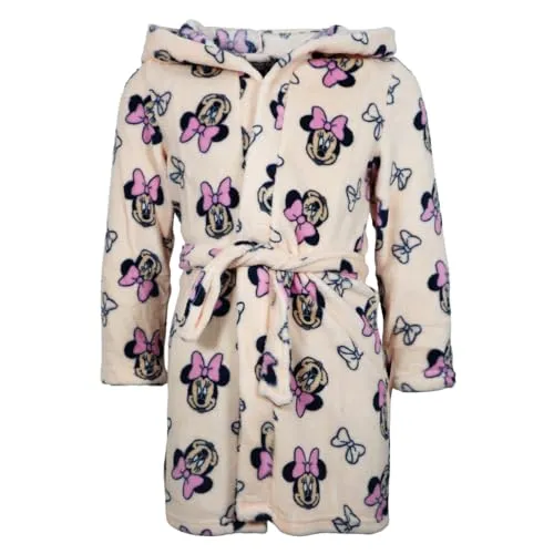 Disney Minnie Maus Kinder Mädchen Fleece Bademantel mit Kapuze Gr. 98-128 | Weicher Polyester, Farbe: Bunt, Bekleidungsgröße: 110/116