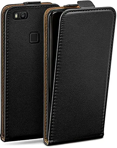 moex Flip Case für Huawei P9 Lite Hülle klappbar mit 360 Grad Schutz, Handyhülle mit Displayschutz, PU Leder Handytasche Lederhülle, Flip Case Cover Klapphülle, Schwarz