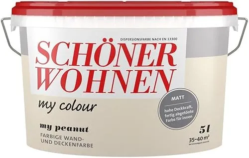 Schöner Wohnen - my colour Wandfarbe matt - My Peanut 5 L - Farben: Hochwertige, matte Wandfarbe in sanftem Beige, perfekt für eine gemütliche Atmosphäre in jedem Raum.