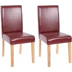 Esszimmerstuhl Littau 2er-Set, rot-braun mit Kunstlederbezug