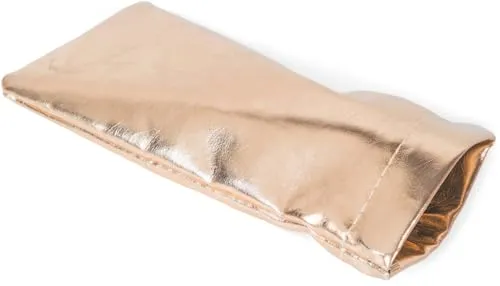 styleBREAKER Etui für Sonnenbrillen in Metallic Farbtönen mit Brillenputztuch, Brillenetui Schnappverschluss, Unisex 09020146, Farbe:Rosegold metallic