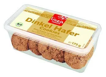 Bio Dinkel Hafer Cookies, leckere Haferkekse mit Dinkel in Bioqualität, wiederverschließbare Packung, 175 g