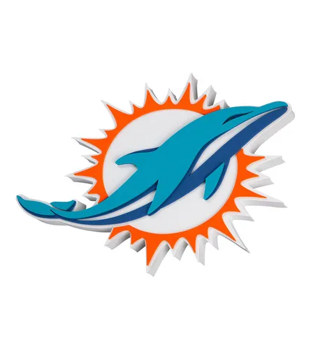 Miami Dolphins NFL Big Foam Logo 3D Wallsign - Fanartikel mit 3D-Effekt, leicht und langlebig aus EVA-Schaum, ideal für die Dekoration von Spielzimmern und Männerhöhlen.