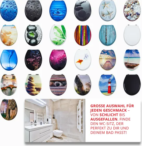 Grafner® WC Sitz aus MDF Motiv Muschel