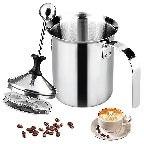 400ml Edelstahl Double Mesh Milchaufschäumer Manuell