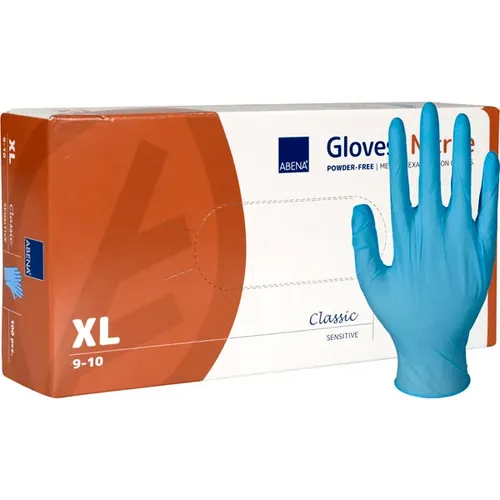 Nitrilhandschuhe Abena blau XL Gr. 10, puderfreie, unsterile Nitrilhandschuhe, 100 Stück/Bo 1999905275