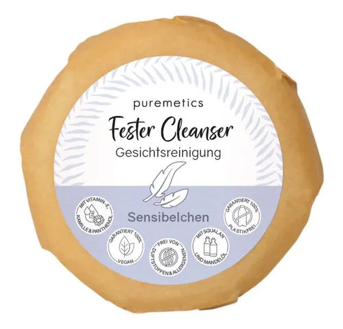 puremetics Haarseife Fester Cleanser Gesichtsreinigung - Sensibelchen 60g