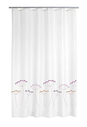 Ridder Duschvorhang Flora 180 cm - Duschvorhang in multicolor mit geblümt Optik, wasserabweisend und inkl. 12 Duschvorhangringen – ideal für ein stilvolles Badezimmer.