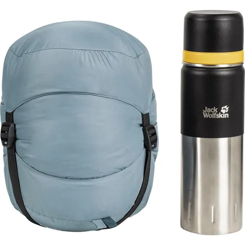 Jack Wolfskin Wolftrail -7 Daunenschlafsack citadel blau 180 cm - Schlafsäcke, ideal für 3 Jahreszeiten mit hochwertiger, RDS-zertifizierter Daunenfüllung und ergonomischem Reißverschluss für besten Wärmerückhalt. Leicht und kompakt, perfekt für Abenteuer im Frühjahr und Herbst.