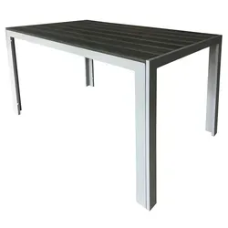Gardissimo FIRE SOUL Nonwood Alu-Gartentisch 120x70cm - Silber - Gartentisch aus wetterfestem Aluminium mit grauer Nonwood-Platte, ideal für jeden Garten. UV-beständig und pflegeleicht - perfekt für entspannte Stunden im Freien.