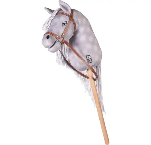 Hobby Horse Mini grau - Plüschspielzeug - Spielmöbelzubehör mit weichem Plüschmaterial, abnehmbarer Trense und leichter Holzstange für fantasievolles Spielen und Pferdeabenteuer.