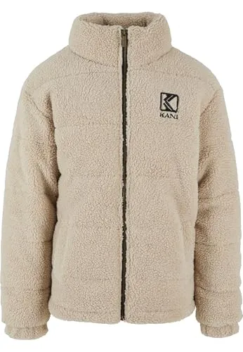 Karl Kani Herren Retro Teddy Puffer Jacket Light Sand, XS in beige von Karl Kani