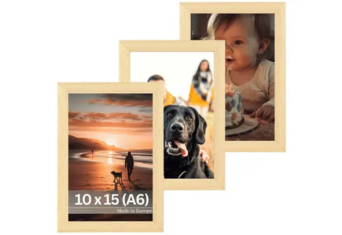 Victor (Zenith) Bilderrahmen Nolde, Bilderrahmen Set Beige 10x15 cm, Bilderrahmen Modern, Holzrahmen A6