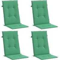 vidaXL Gartenstuhlauflagen für Hochlehner 4 Stk. Grün 120x50x3cm - Auflagen & Polster – Komfortable, wasserfeste Hochlehner-Auflagen mit rutschfestem Design für optimalen Sitzkomfort und frische Akzente in deinem Garten.