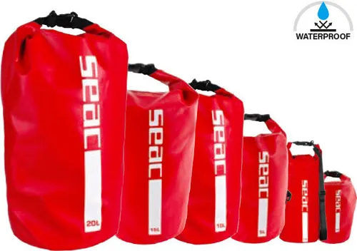 Seac Dry Bag Wasserdichte Tasche Tauchen Bootfahren Reisen 10 lt rot Scuba perfekt