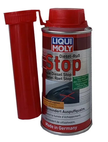 Liqui Moly Diesel Ruß-Stop 5180 - 150ml Kraftstoffzusatz - Optimiert die Motorleistung und reduziert Auspuffqualm. Für alle Dieselmotoren geeignet, verbessert die Effizienz und sorgt für einen ruhigeren Motorlauf. Einfach direkt in den Kraftstofftank geben.