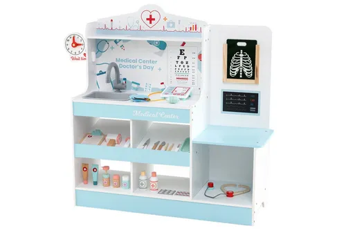 COSTWAY Spielzeug-Arztkoffer, Doktor-Spielset mit medizinischen Geräten & 24 Zubehör