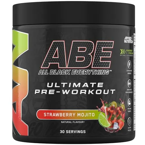 Applied Nutrition ABE Pre Workout Pulver - Strawberry Mojito - Aminosäure Beta-Alanin: Leistungssteigernder Pre Workout Booster mit Citrullin und Kreatin für mehr Energie und Fokus im Training.