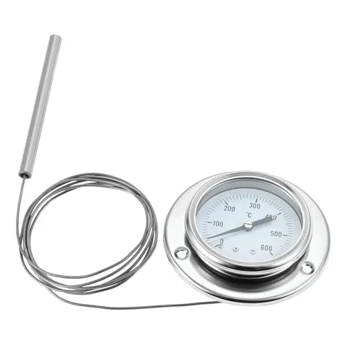 DRELD Backofenthermometer BBQ Thermometer Ofenthermometer mit 150 cm Edelstahlsonden für Backöfen, Pizzaofen, Holzöfen, BBQ 0-600℃
