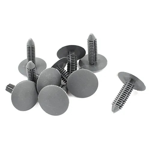 sourcing map 10 Stk.Auto Autoteile Kunststoff Druckschraube Niet Plattenbefestigungsclips Grau 10 Stk
