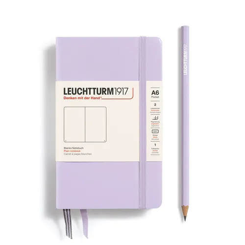 Notizbuch Pocket (A6), Hardcover, 187 nummerierte Seiten, Lilac, Blanko