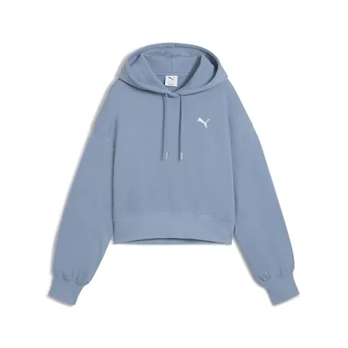 PUMA Damen Wardrobe ESS Kurzer Relaxed Fit Hoodie S, Cool Blue