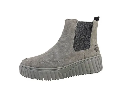 Rieker Damen Chelsea Boots N2553 - Warme Winterschuhe mit lose Einlage - Wanderschuhe: Gefütterte Chelsea Boots für Damen mit herausnehmbarer Innensohle und komfortablem Keilabsatz, ideal für kalte Tage.