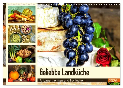 Geliebte Landküche Wandkalender 2026 DIN A3 - Hochwertiger Fotokalender mit 12 bezaubernden Motiven, robuster Spiralbindung und umweltfreundlichem Papier. Ideal als Geschenk für jeden Anlass und zur Verschönerung Ihres Wohnraums.