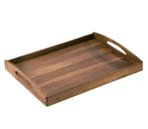 Zassenhaus Serviertablett Holz mit Tragegriffen, 53x41x7cm - Serviertablett aus nachhaltig angebautem Akazienholz, ideal für Transport und vielseitige Nutzung - perfekt für Frühstück, Getränke oder als stilvolle Deko.