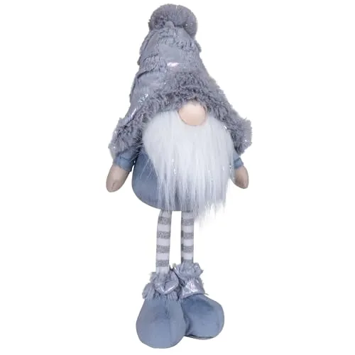 Christmas Paradise Weihnachtswichtel 36cm – Stehende Dekofigur in Blau-Grau
