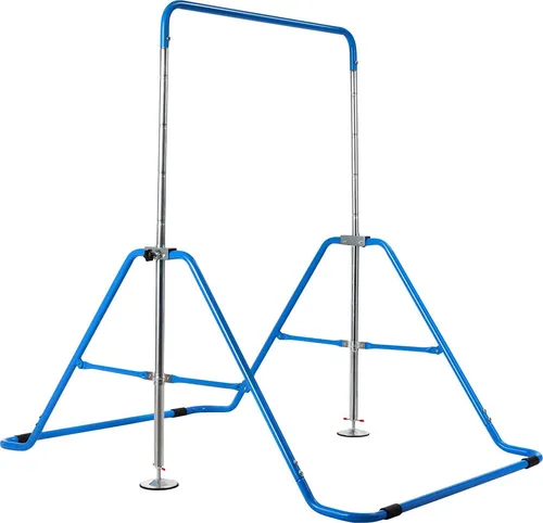 COSTWAY Gymnastikstange Kinder, Faltbare Reckstange höhenverstellbar 90-130cm, horizontale Turnstange, Turnreck, Turngeräte für Kinder von 3-7 Jahren