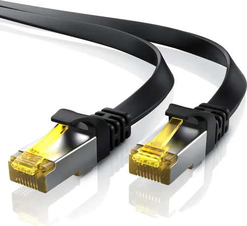 Primewire LAN-Kabel CAT.7, RJ-45 (Ethernet), CAT 7 Flachband U/FTP Gigabit Netzwerkkabel 10 Gbit/s Patchkabel - 7,5m