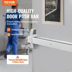 VEVOR Panikstange für Türen 711-1041 mm - Robuste Panikstange aus Kohlenstoffstahl, feuerbeständig und ideal für stark frequentierte Notausgänge in Hotels, Flughäfen und Einkaufszentren. Hohe Sicherheit und einfache Montage.