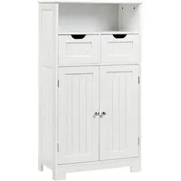 Costway Badezimmerschrank 2 Schubladen Weiß