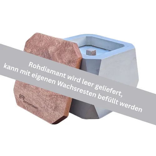 Betonformat Rohdiamantfeuer | Wachsfresser | Outdoor Kerzenfresser